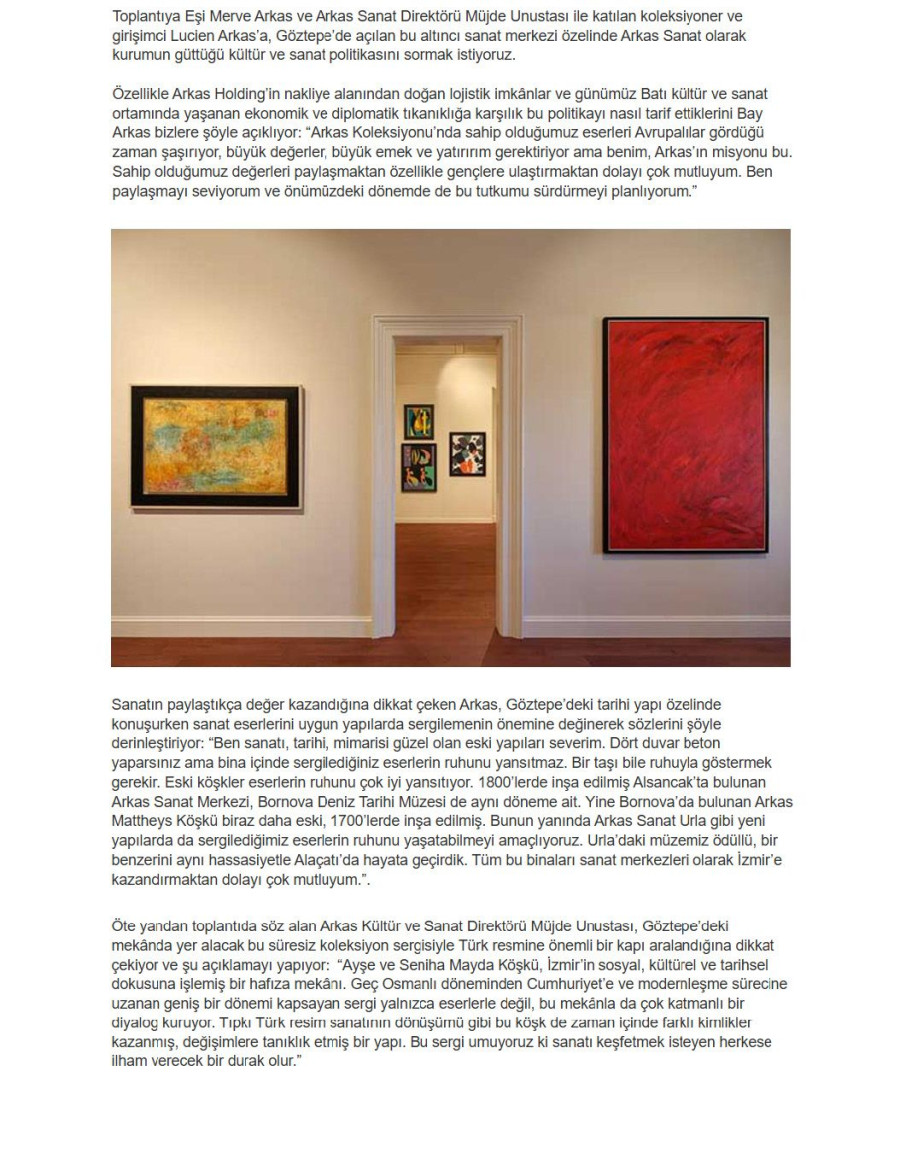 Arkas’tan İzmir’e Yeni Sanat Durağı