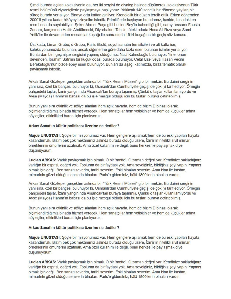 Arkas’tan İzmir’e Yeni Sanat Durağı