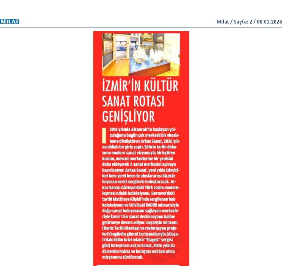 İzmir'in Kültür Sanat Rotası Genişliyor