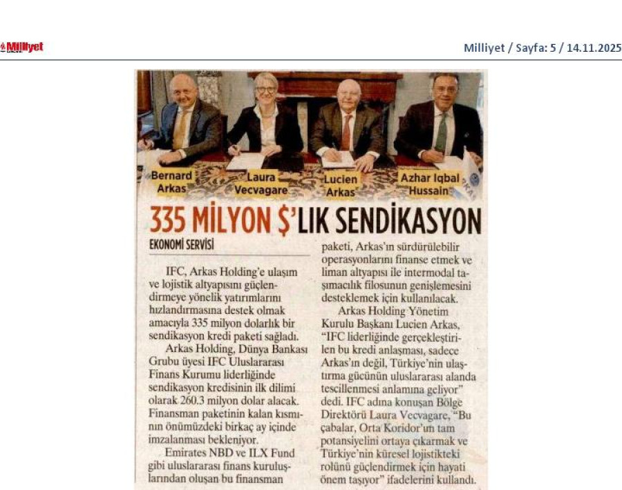 335 Milyon Dolarlık Sendikasyon
