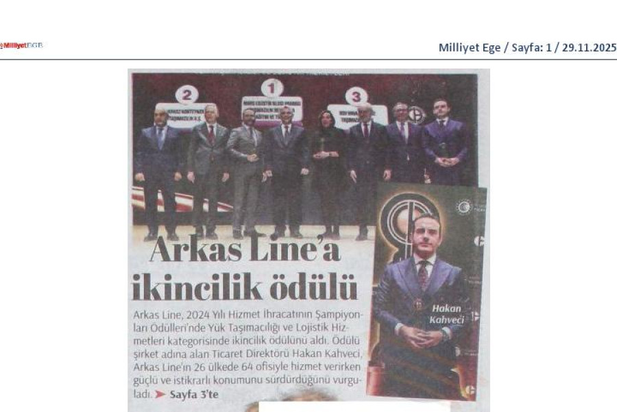 Arkas Line'a İkincilik Ödülü