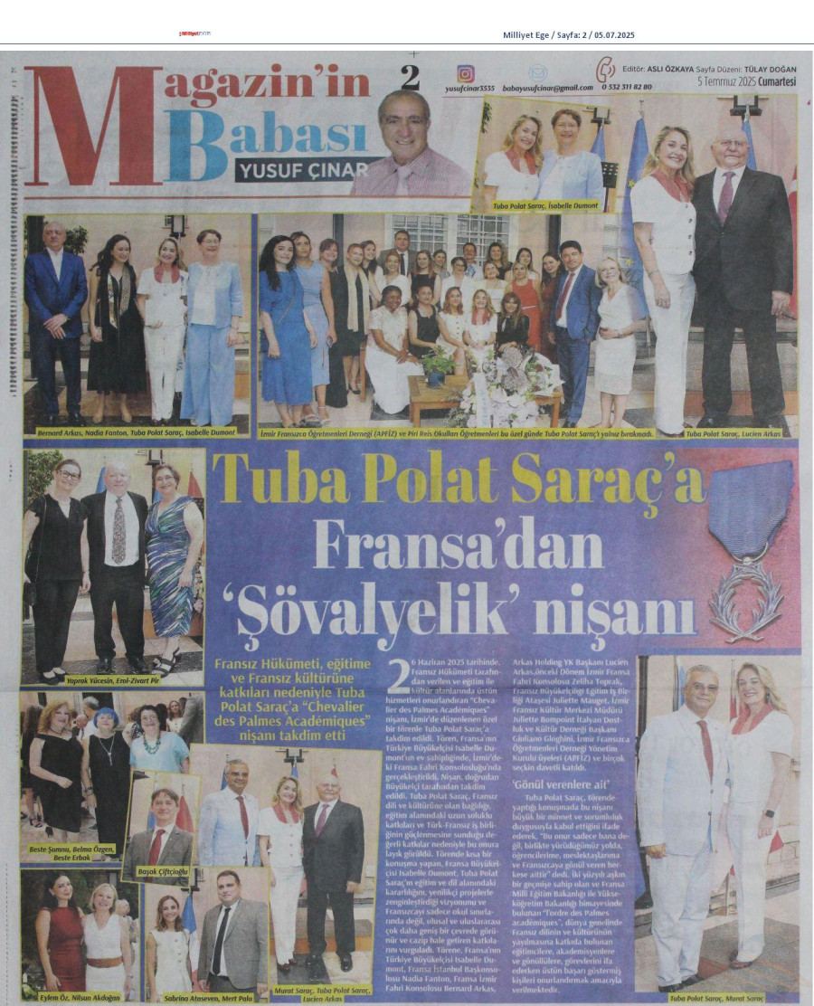 Tuğba Polat Saraç'a Fransa'dan 'Şövalyelik' Nişanı