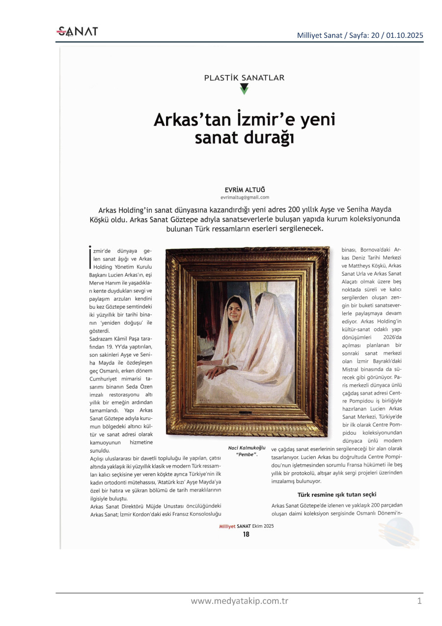 Arkas'tan İzmir'e Yeni Sanat Durağı