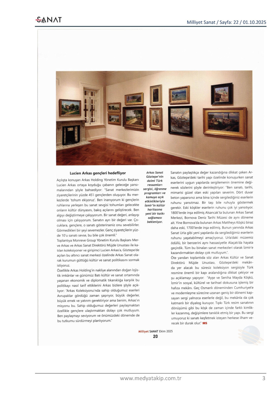 Arkas'tan İzmir'e Yeni Sanat Durağı