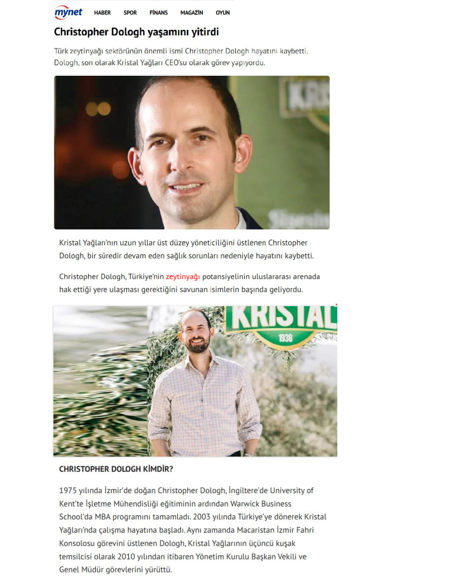 Christopher Dologh Yaşamını Yitirdi