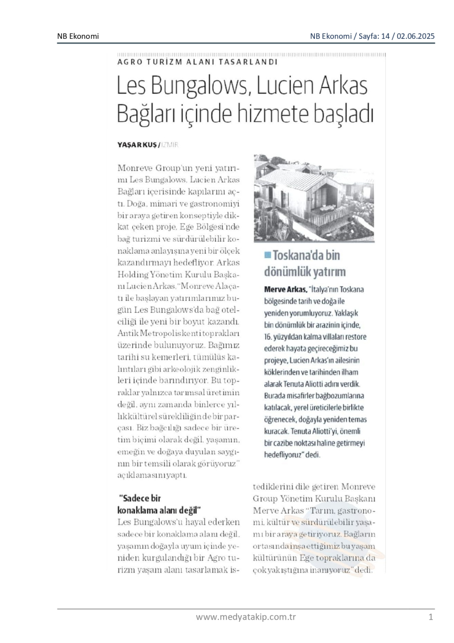 Les Bungalows, Lucien Arkas Bağları İçinde Hizmete Başladı 