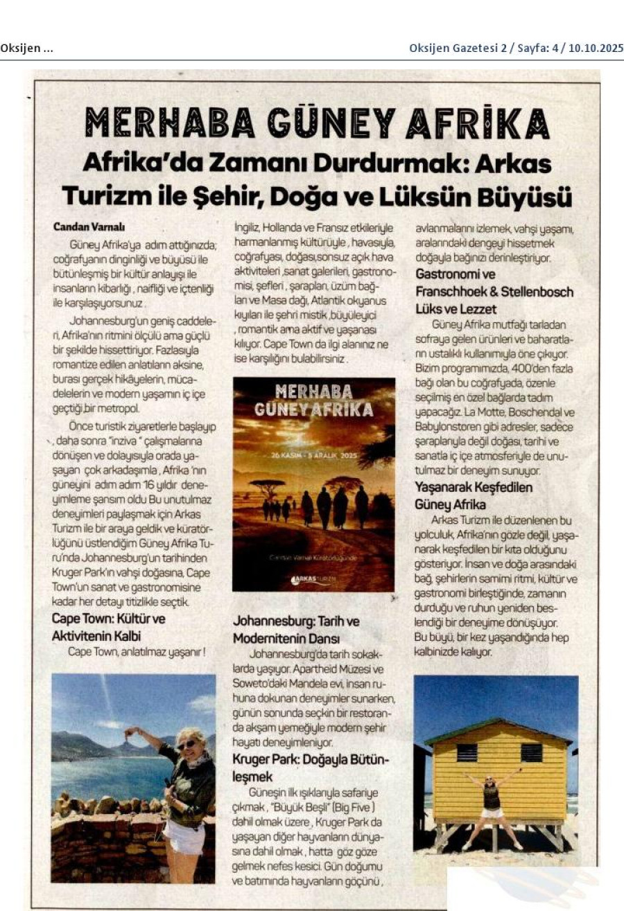 Afrika'da Zamanı Durdurmak: Arkas Turizm İle Şehir, Doğa Ve Lüksün Büyüsü