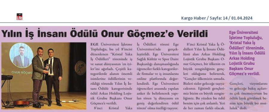 Yılın İş İnsanı Ödülü Onur Göçmez’e Verildi