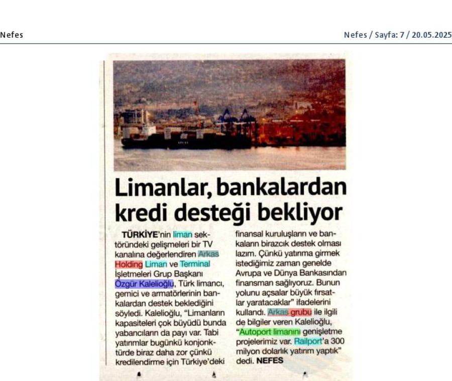Limanlar Bankalardan Kredi Desteği Bekliyor 
