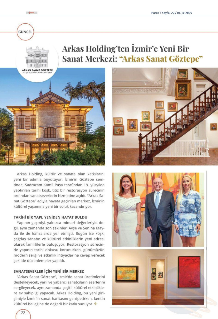 Arkas Holding'ten İzmir'e Yeni Bir Sanat Merkezi: Arkas Sanat Göztepe
