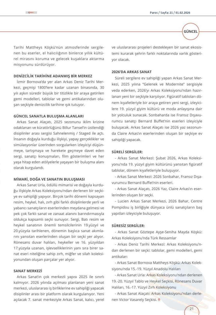 Arkas Sanat: İzmir'den Dünyaya Sanatla Kurulan Bir Vizyon