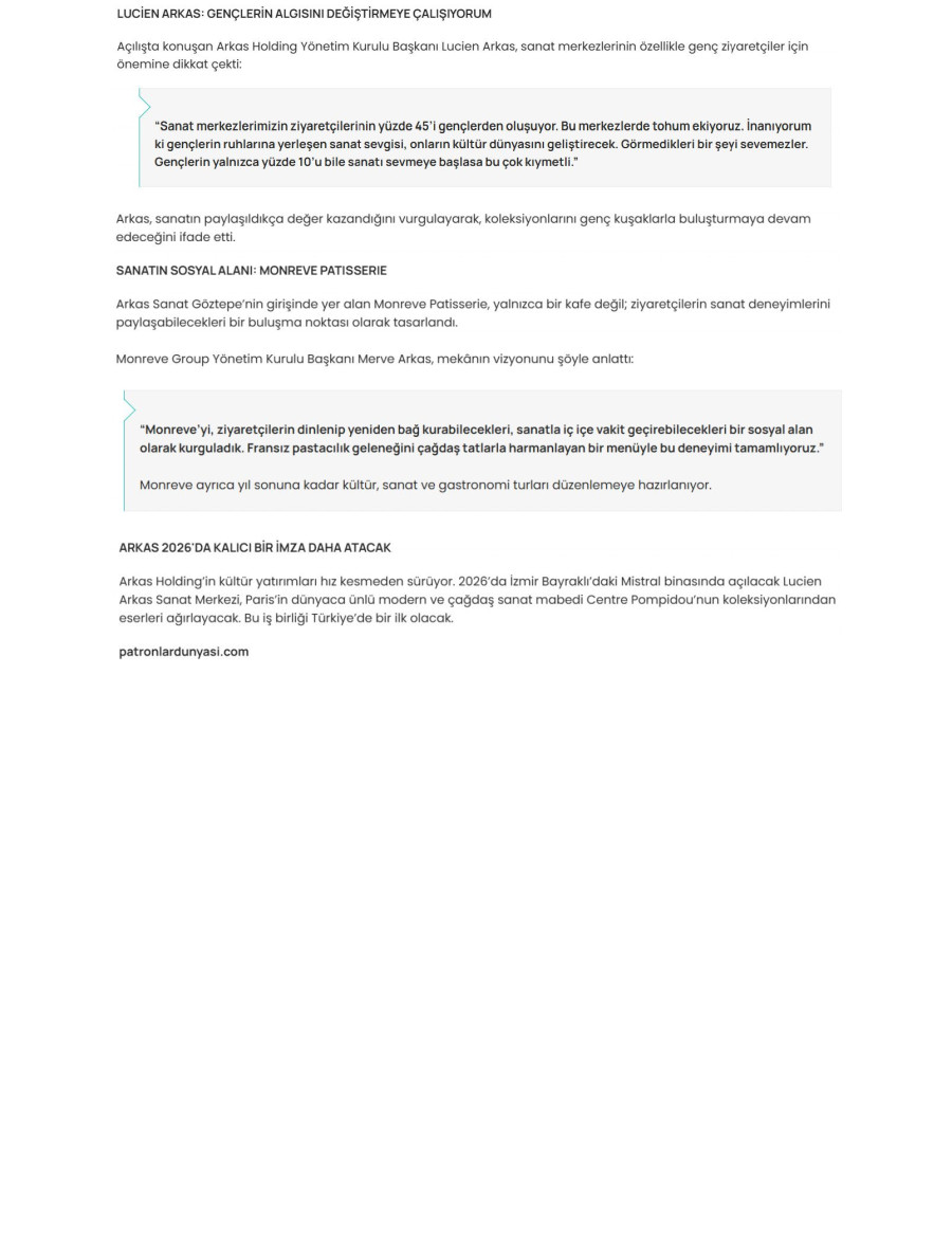 Arkas Holding'in İzmir'e Kazandırdığı Yeni Sanat Merkezi