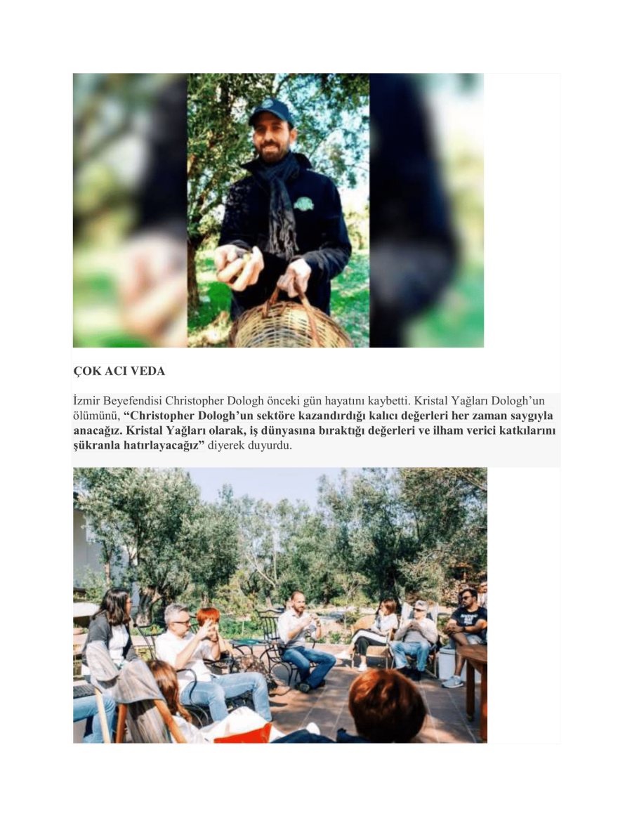 Kristal Yağları'nın CEO'su Christopher Dologh Hayatını Kaybetti