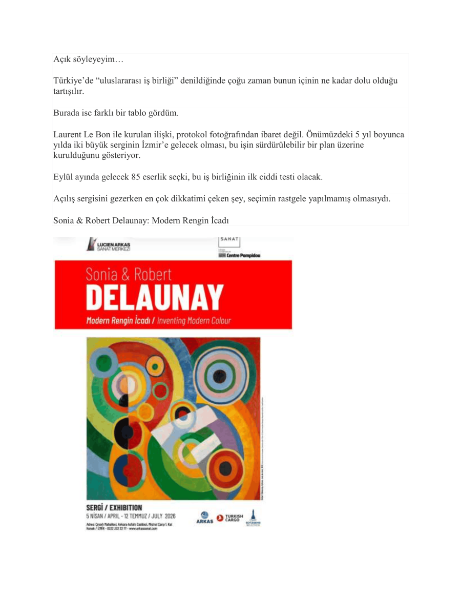 Arkas, Sanatın Rotasını Değiştirdi: Pompidou İzmir'de