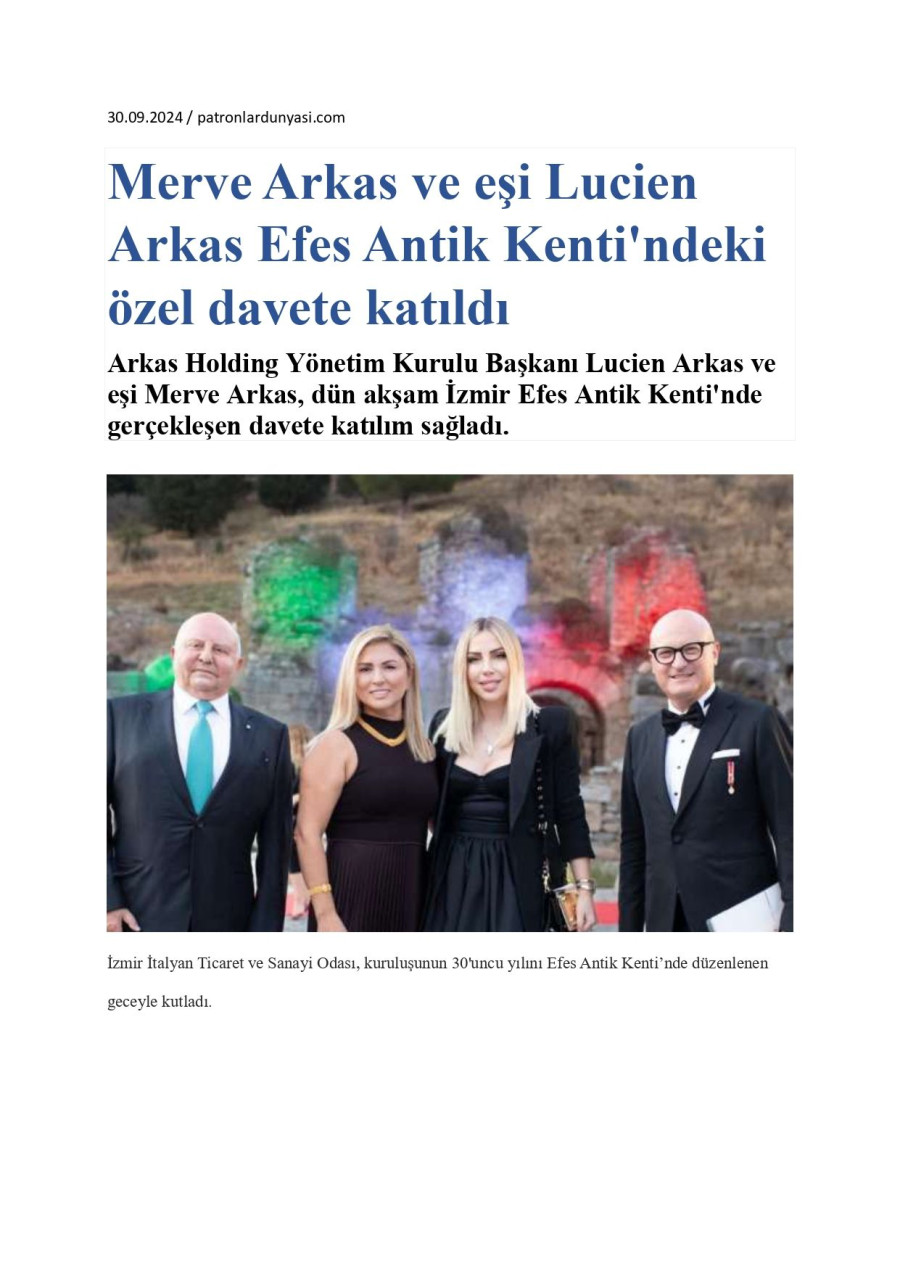 Merve Arkas Ve Eşi Lucien Arkas Efes Antik Kenti'ndeki Özel Davete Katıldı