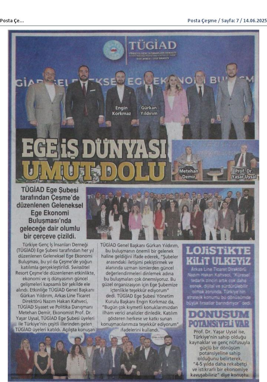 Ege İş Dünyası Umut Dolu 