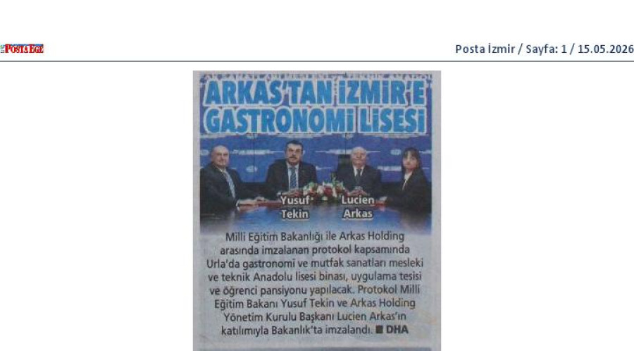 Arkas'tan İzmir'e Gastronomi Lisesi