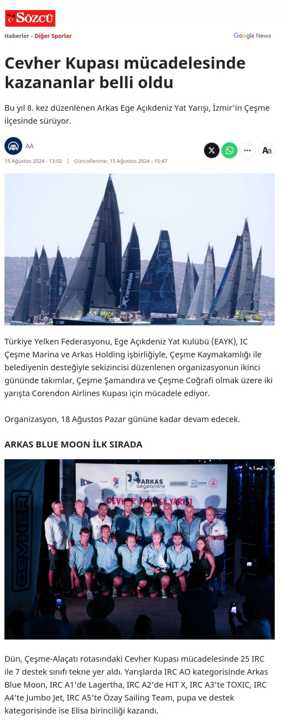 Cevher Kupası mücadelesinde kazananlar belli oldu