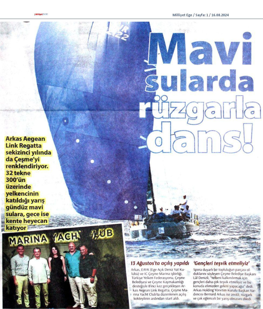 Mavi sularda rüzgarla dans