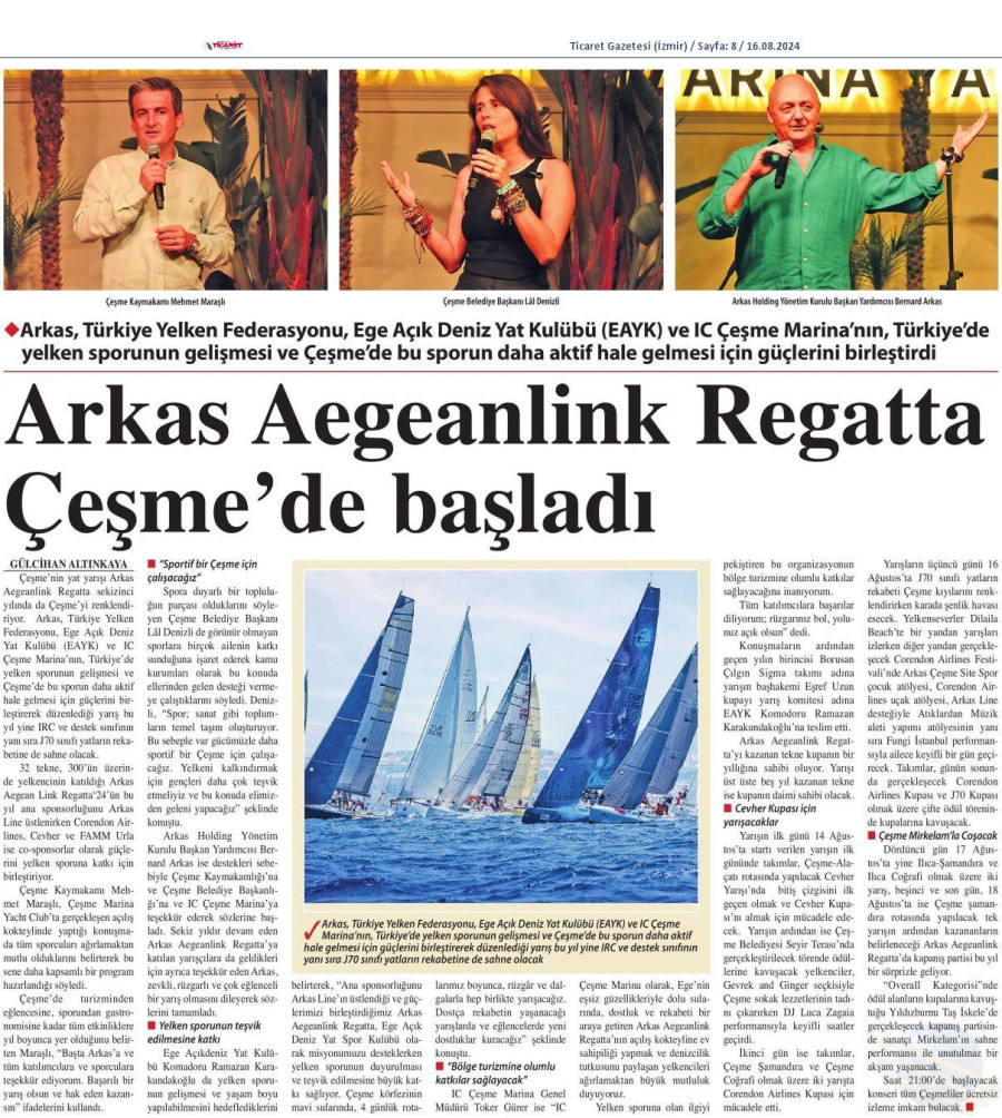Arkas Aegeanlink Regatta Çeşme'de başladı