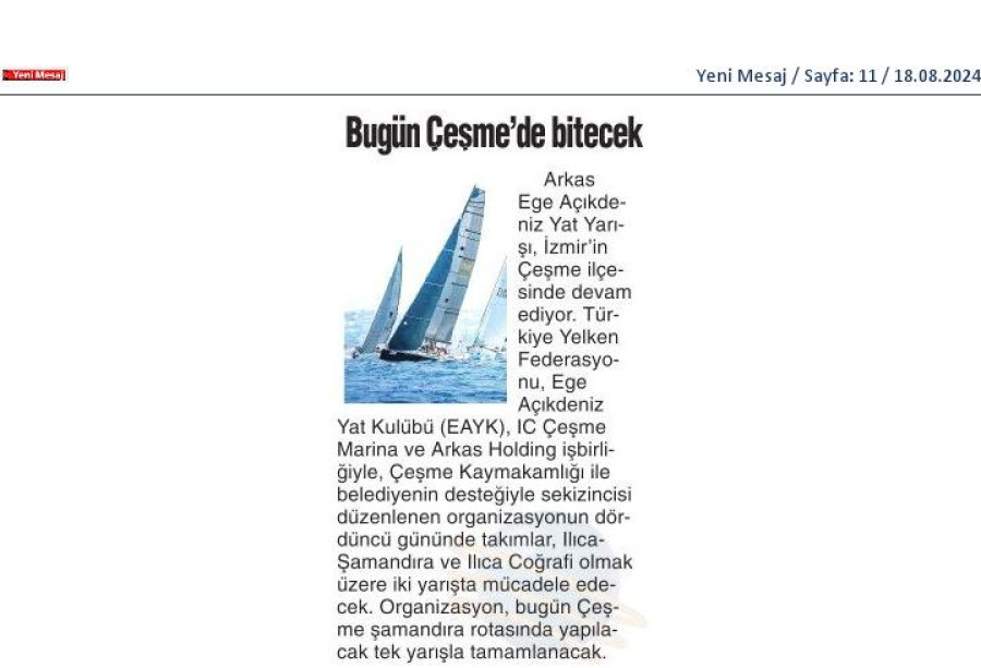 Bugün Çeşme'de bitecek