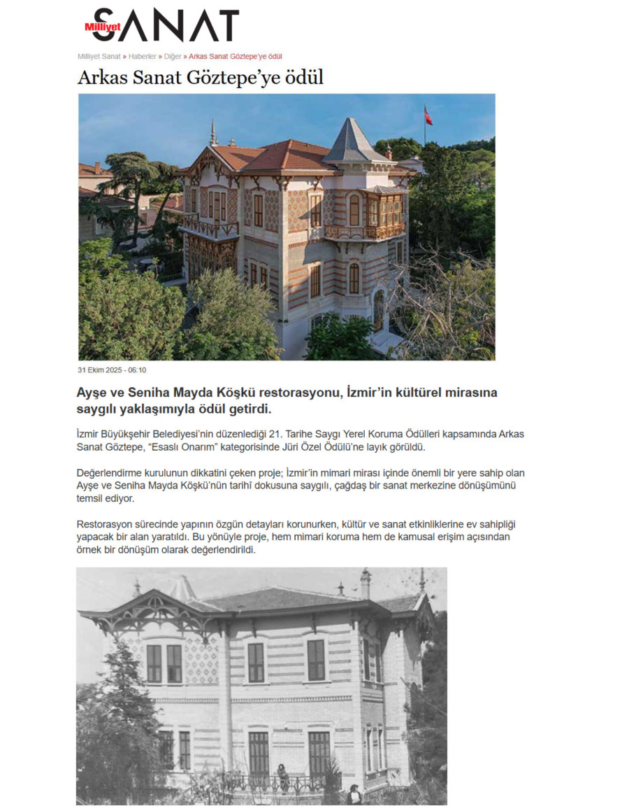 Arkas Sanat Göztepe’ye Ödül