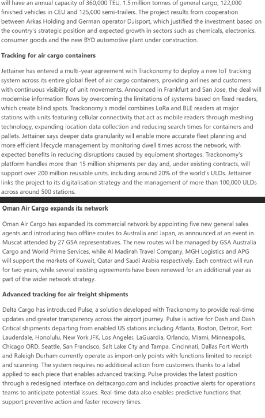 News from transport and logistics – 21 November 2025