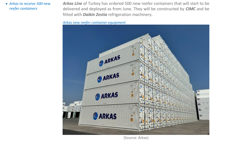 Arkas Line To Receive 500 New Reefer Containers 