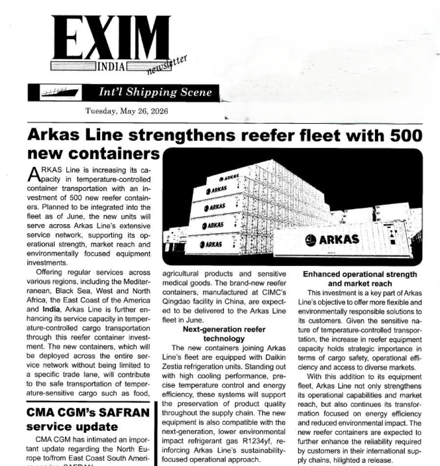 Arkas Line Strengthens Its Reefer Fleet