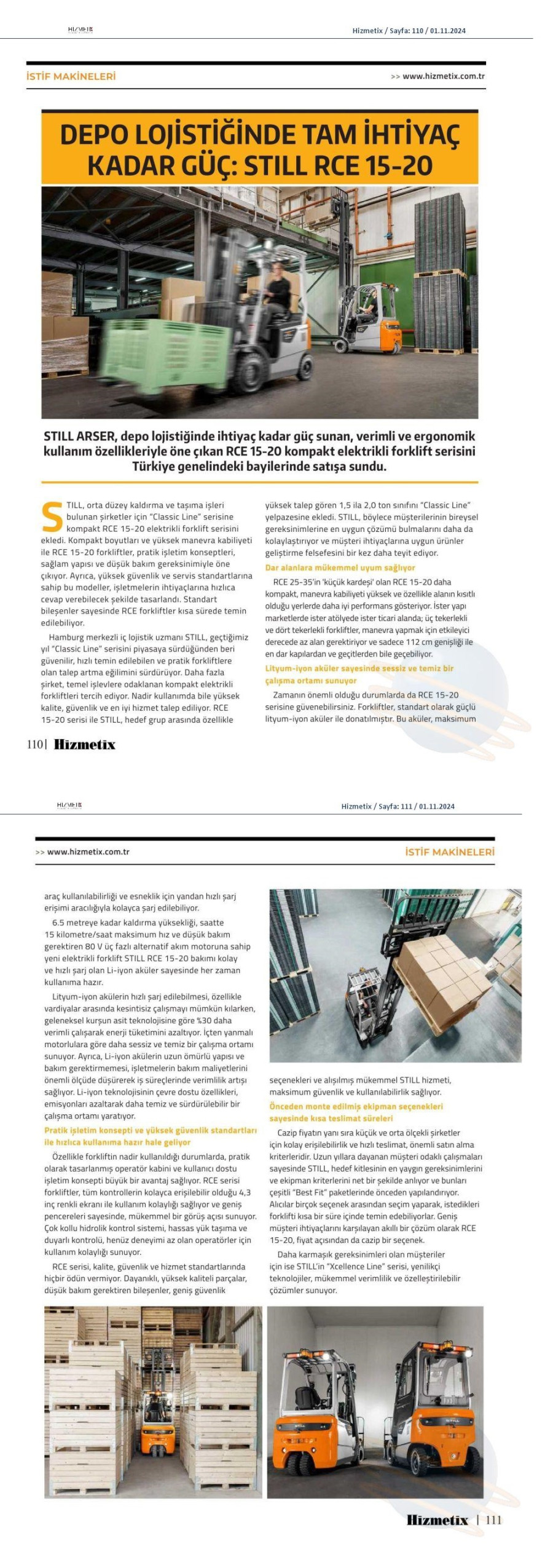 Depo lojistiğinde tam ihtiyaç kadar güç: Still RCE 15-20