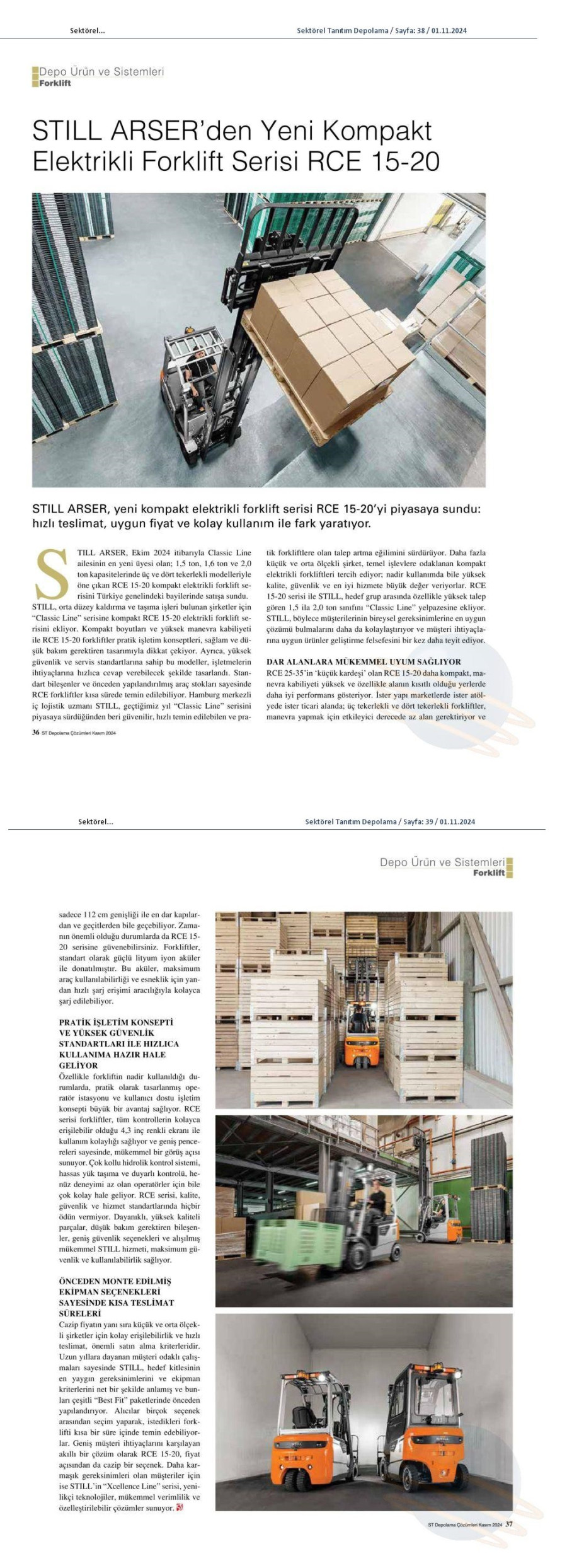Still Arser'den yeni Kompakt elektrikli forklift serisi RCE 15-20