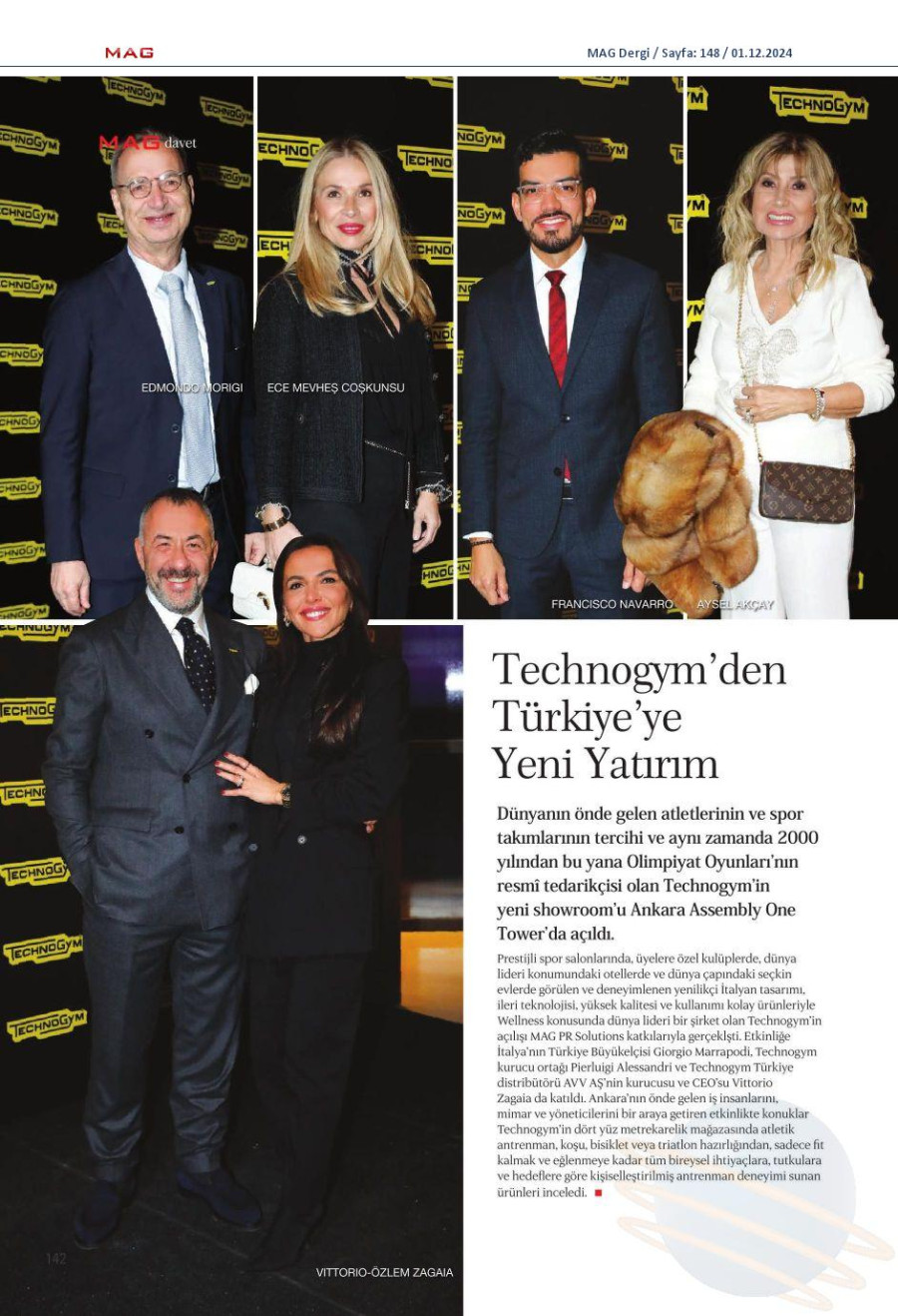 Technogym'den Türkiye'ye yeni yatırım