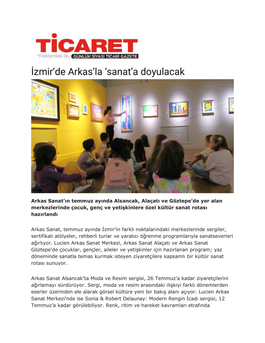 İzmir’de Arkas’la ‘Sanat’a Doyulacak 