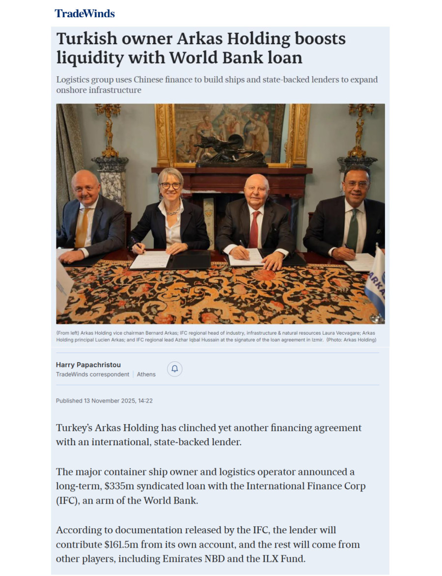 Turkish Owner Arkas Holding Boosts Liquidity With World Bank Loan