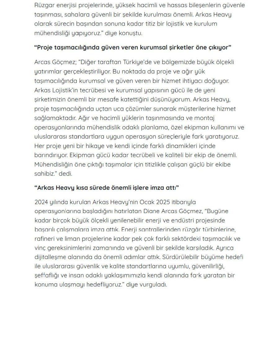 Arkas Heavy, Yeni Yatırımlarla Proje Taşımacılığında İddialı