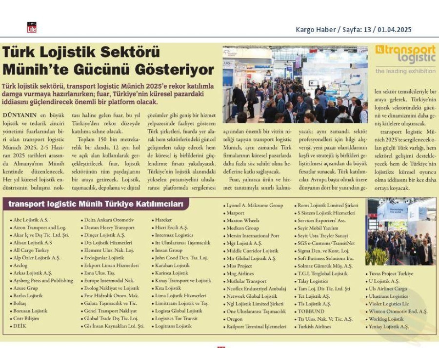 Türk Lojistik Sektörü Münih'te Gücünü Gösteriyor