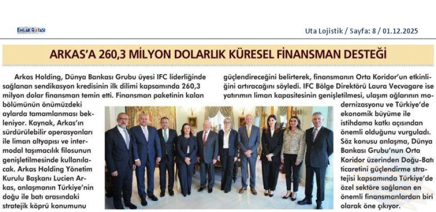 Arkas'a Küresel Finansman Desteği