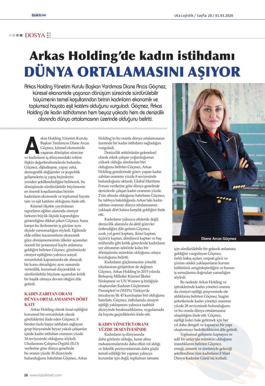 Arkas Holding'de Kadın İstihdamı Dünya Ortalamasını Aşıyor