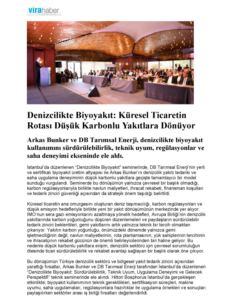 Denizcilikte Biyoyakıt