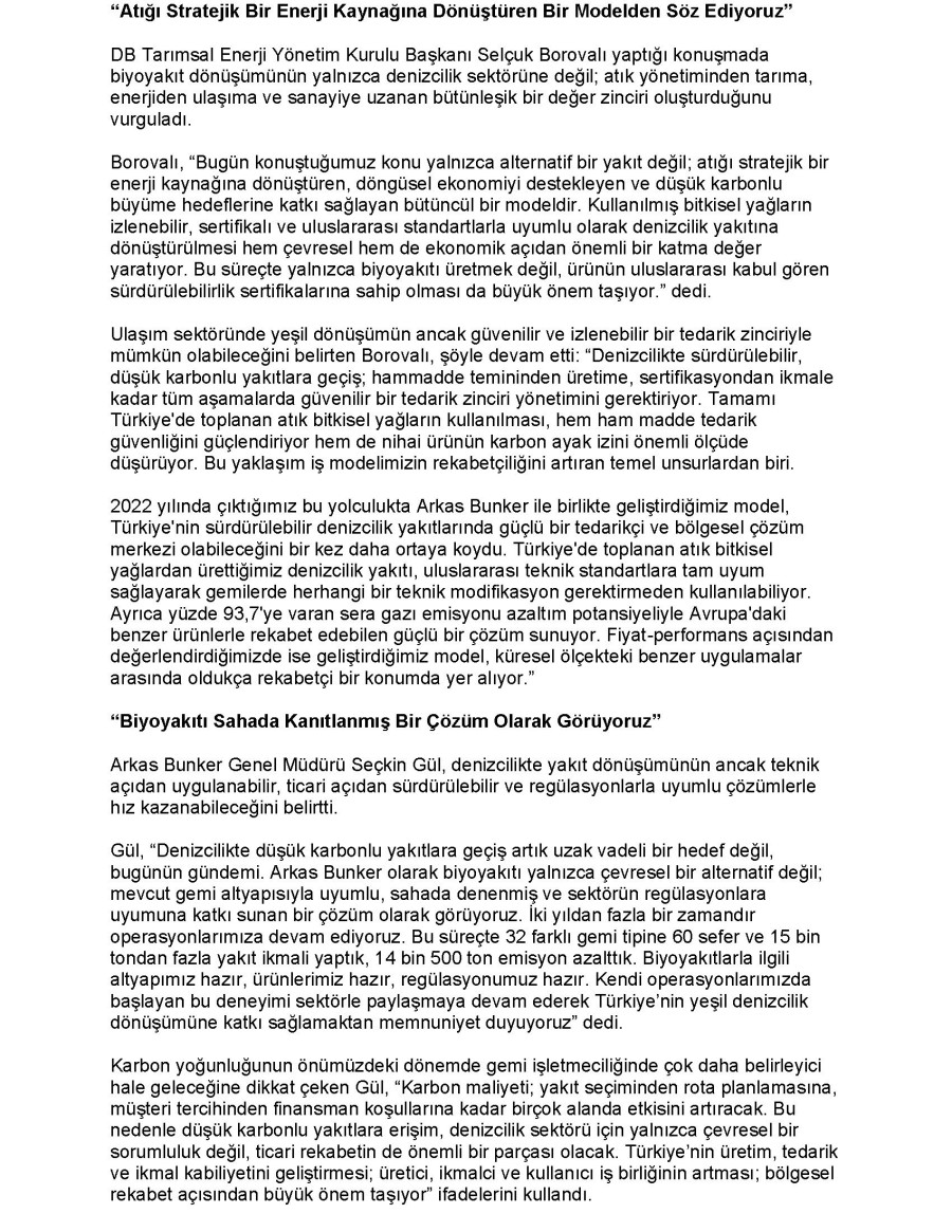 Denizcilikte Biyoyakıt