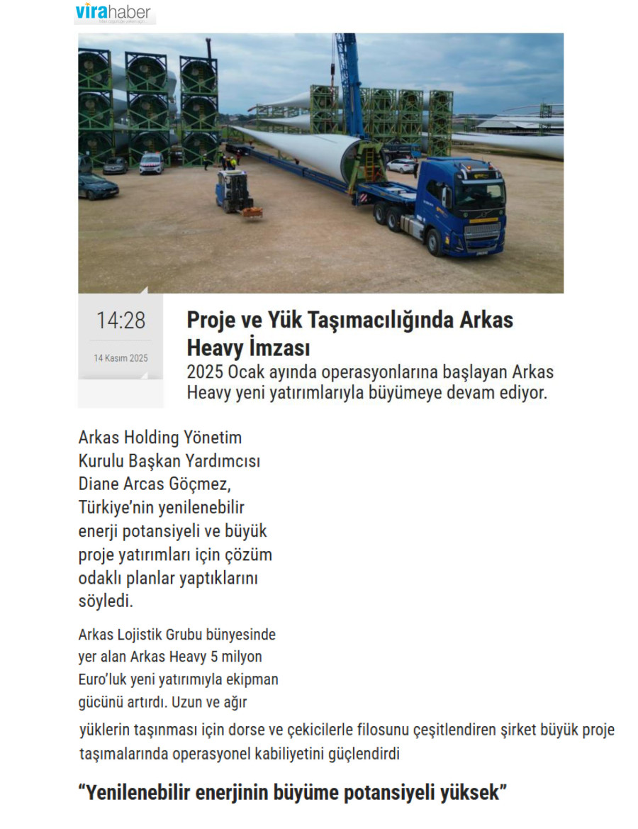 Proje Ve Yük Taşımacılığında Arkas Heavy İmzası