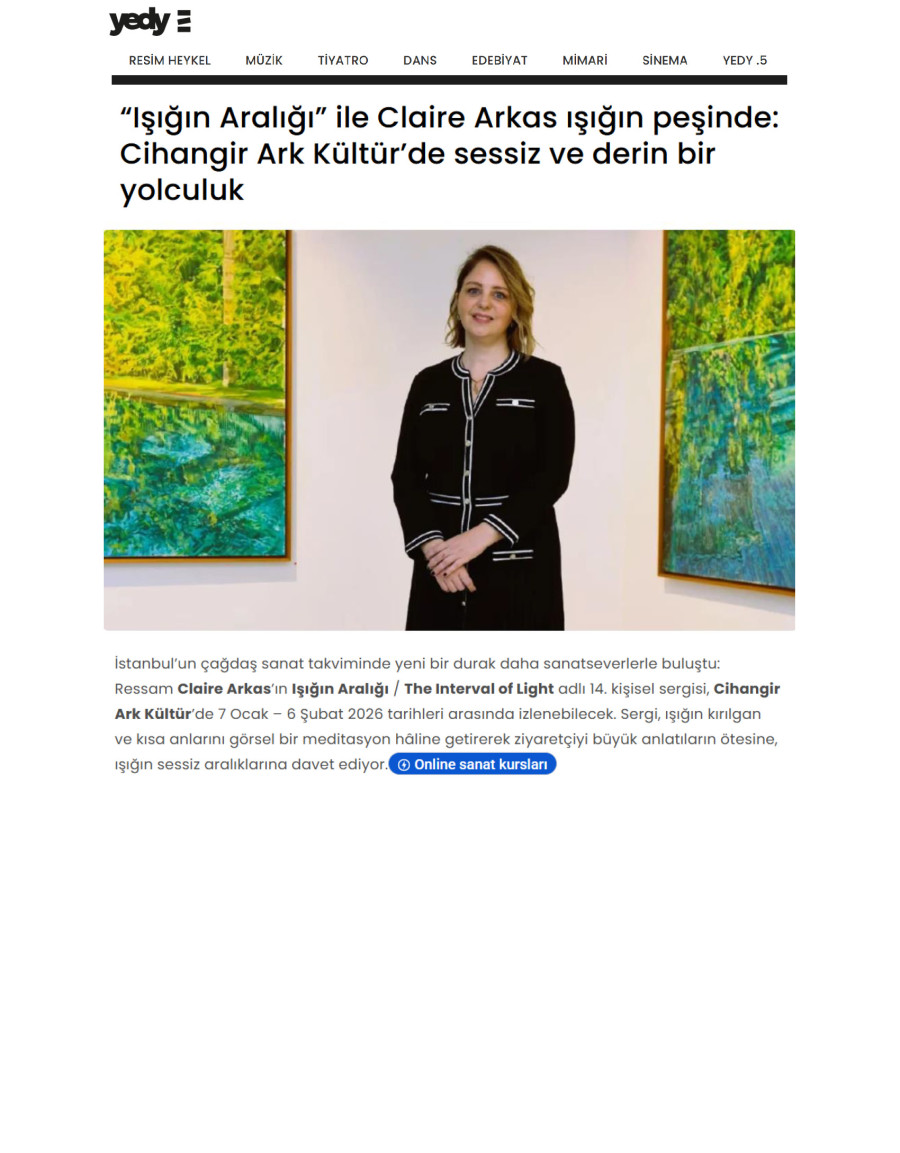 “Işığın Aralığı” İle Claire Arkas Işığın Peşinde: Cihangir Ark Kültür’de Sessiz Ve Derin Bir Yolculuk