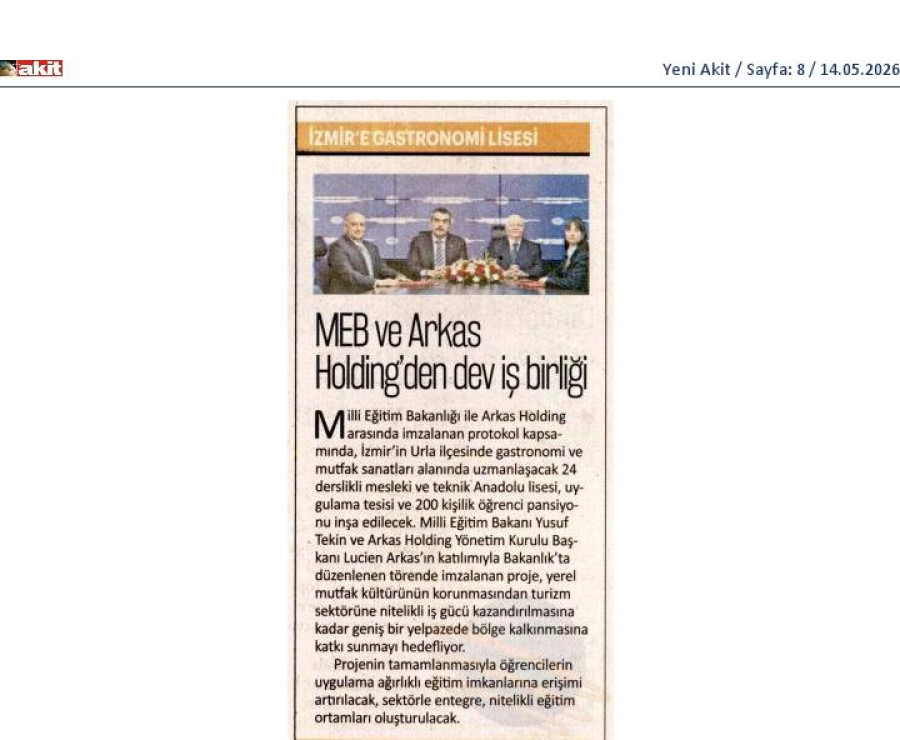MEB ve Arkas Holding'den Dev İş Birliği