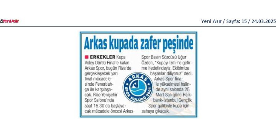 Arkas kupada zafer peşinde