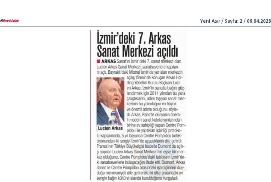 İzmir'deki 7. Arkas Sanat Merkezi Açıldı