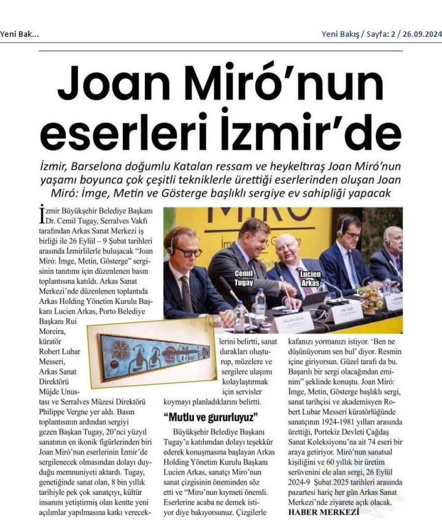 Joan Miro'nun Eserleri İzmir'de 