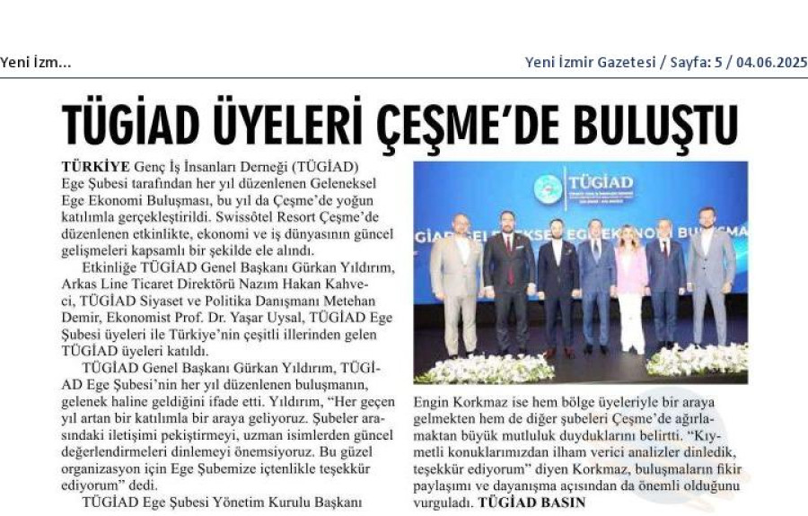 TÜGİAD Üyeleri Çeşme'de Buluştu