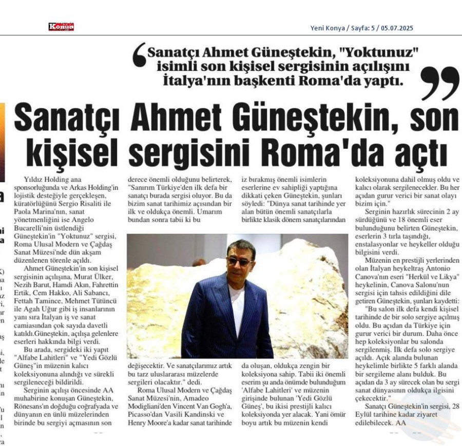 Ahmet Güneştekin Son Kişisel Sergisini Roma'da Açtı