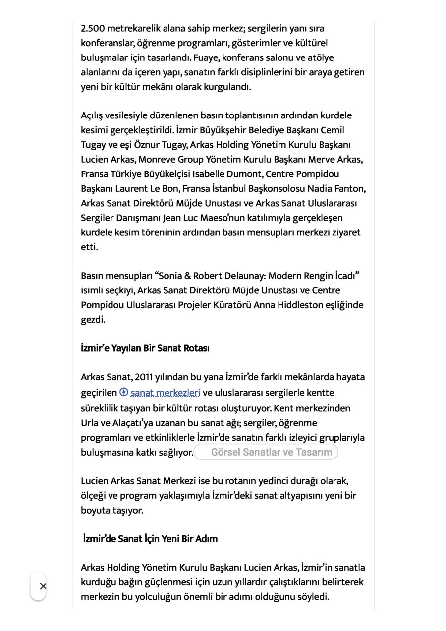 Lucien Arkas Sanat Merkezi Kapılarını Açtı