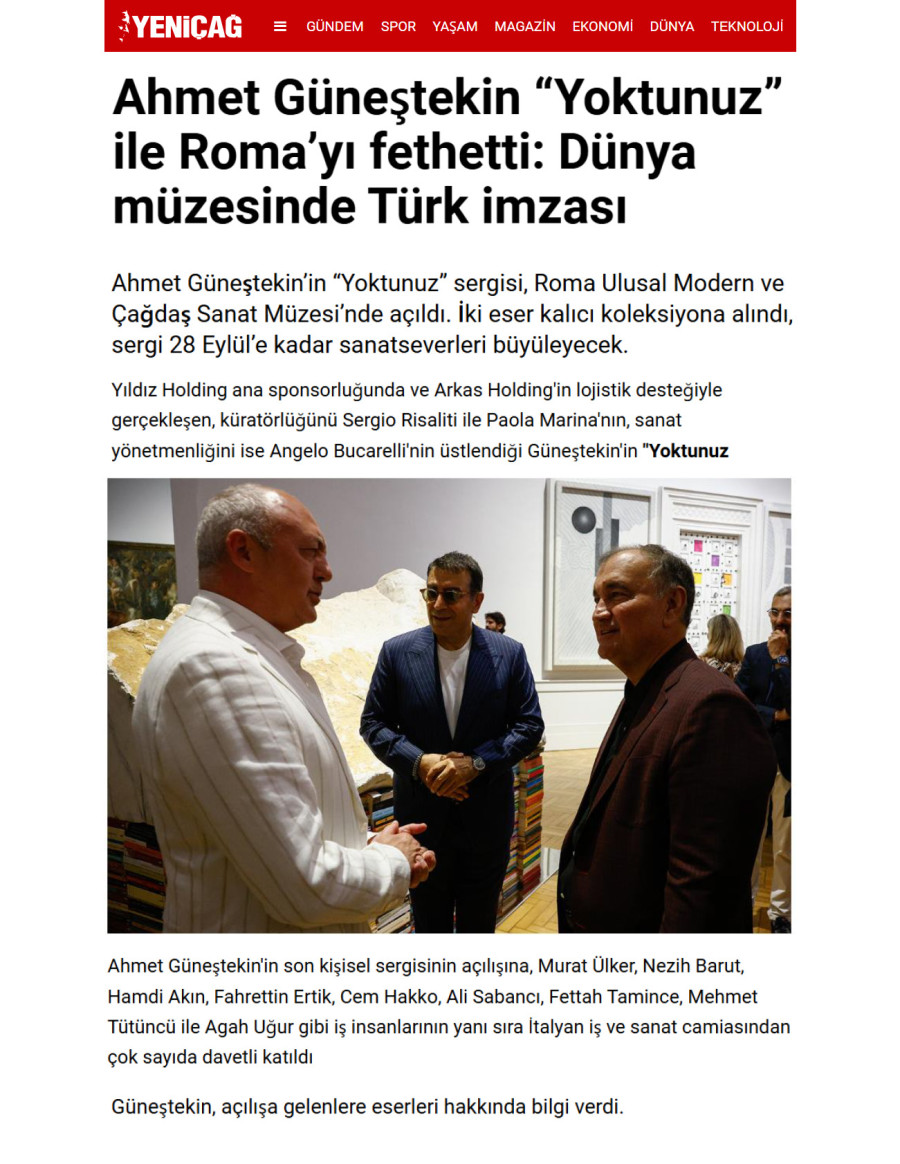 Ahmet Güneştekin “Yoktunuz” İle Roma’yı Fethetti: Dünya Müzesinde Türk İmzası